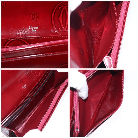 CARTIER Happy Birthday Long Wallet Enamel Bordeaux Auth bs27880 - Picture 15 of 16